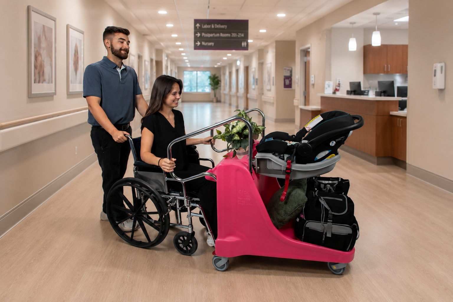 Stork Infant Discharge Cart for newborn discharge